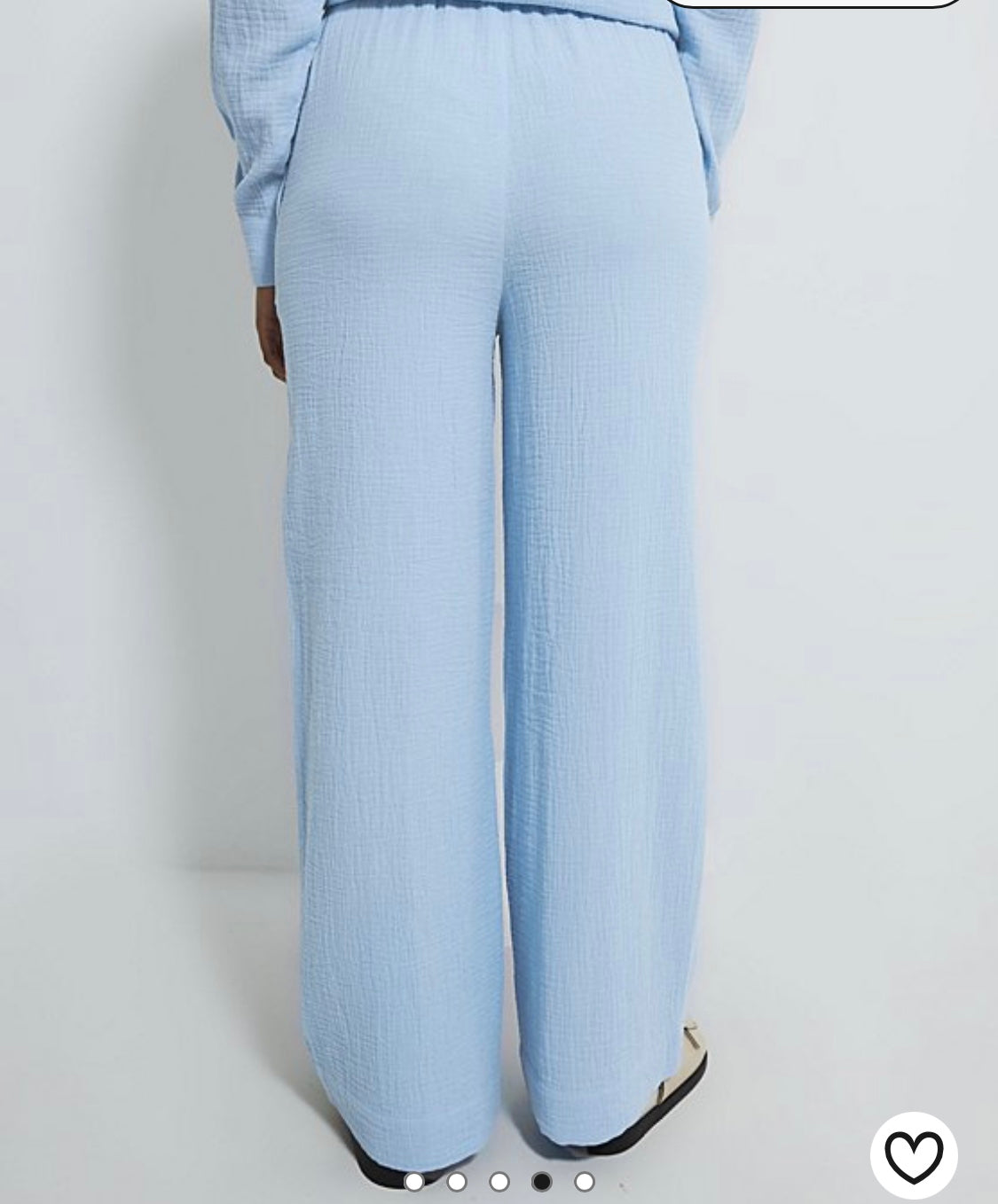 EX-George Light Blue Double Cloth Wide Leg Trousers