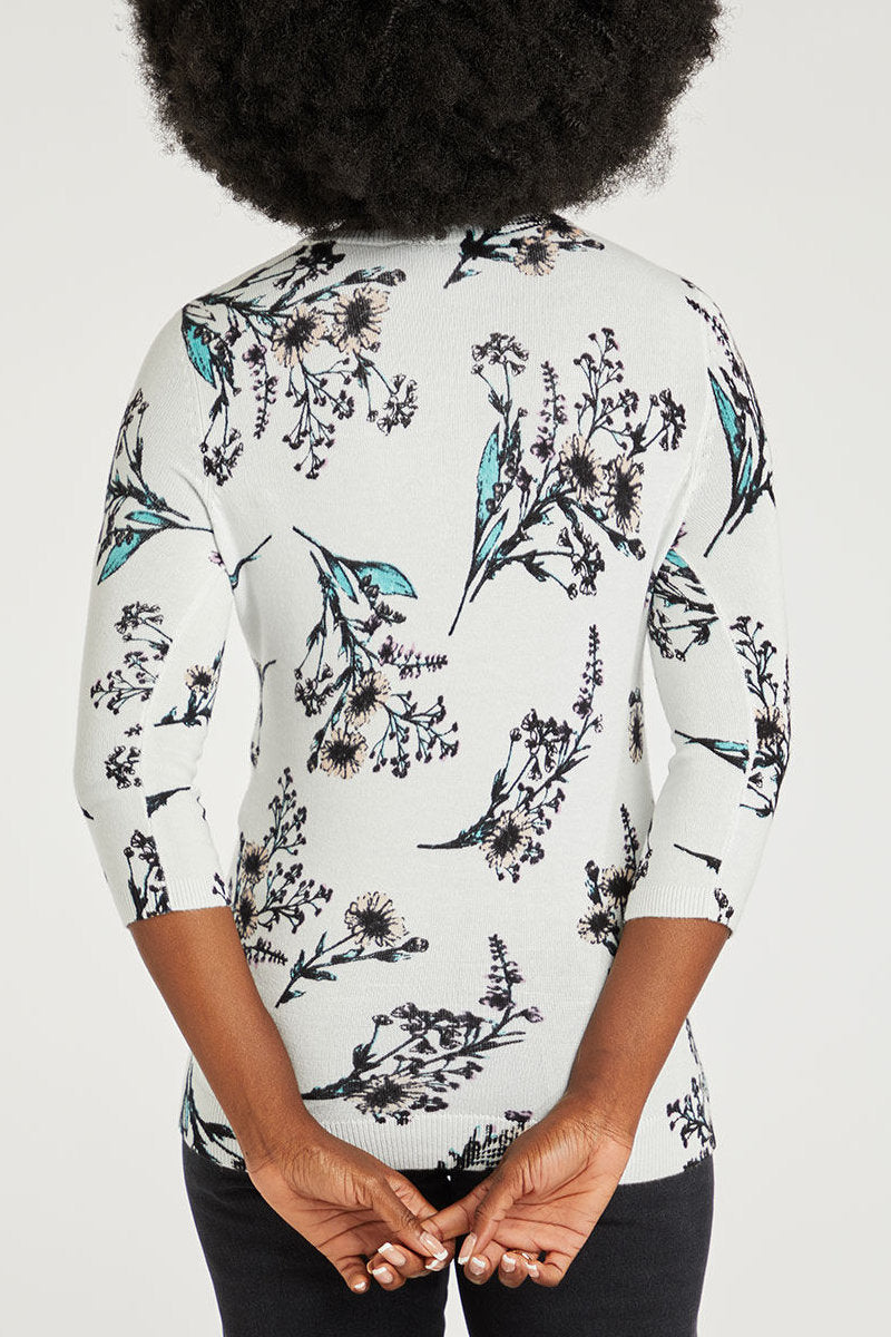 Ex Bonmarche Floral Fine Knit Top