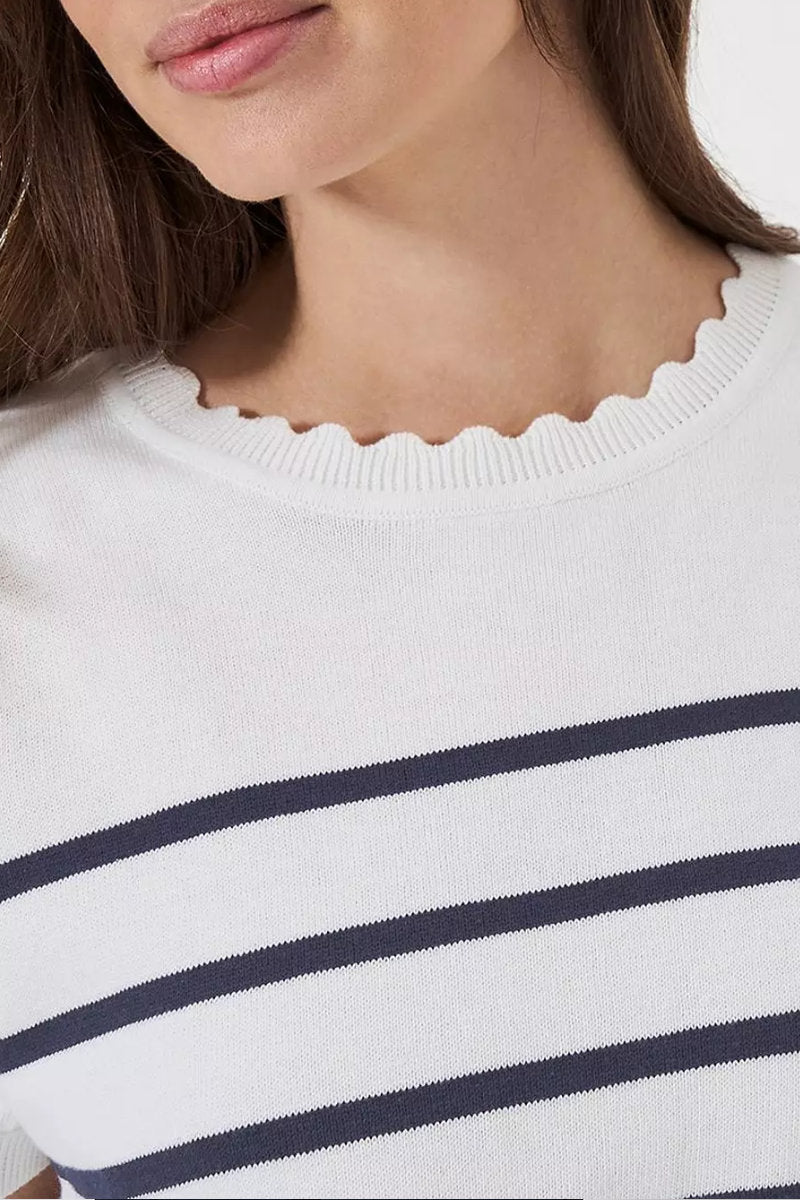 Ex Crew Clothing Short Sleeve Striped Jumper