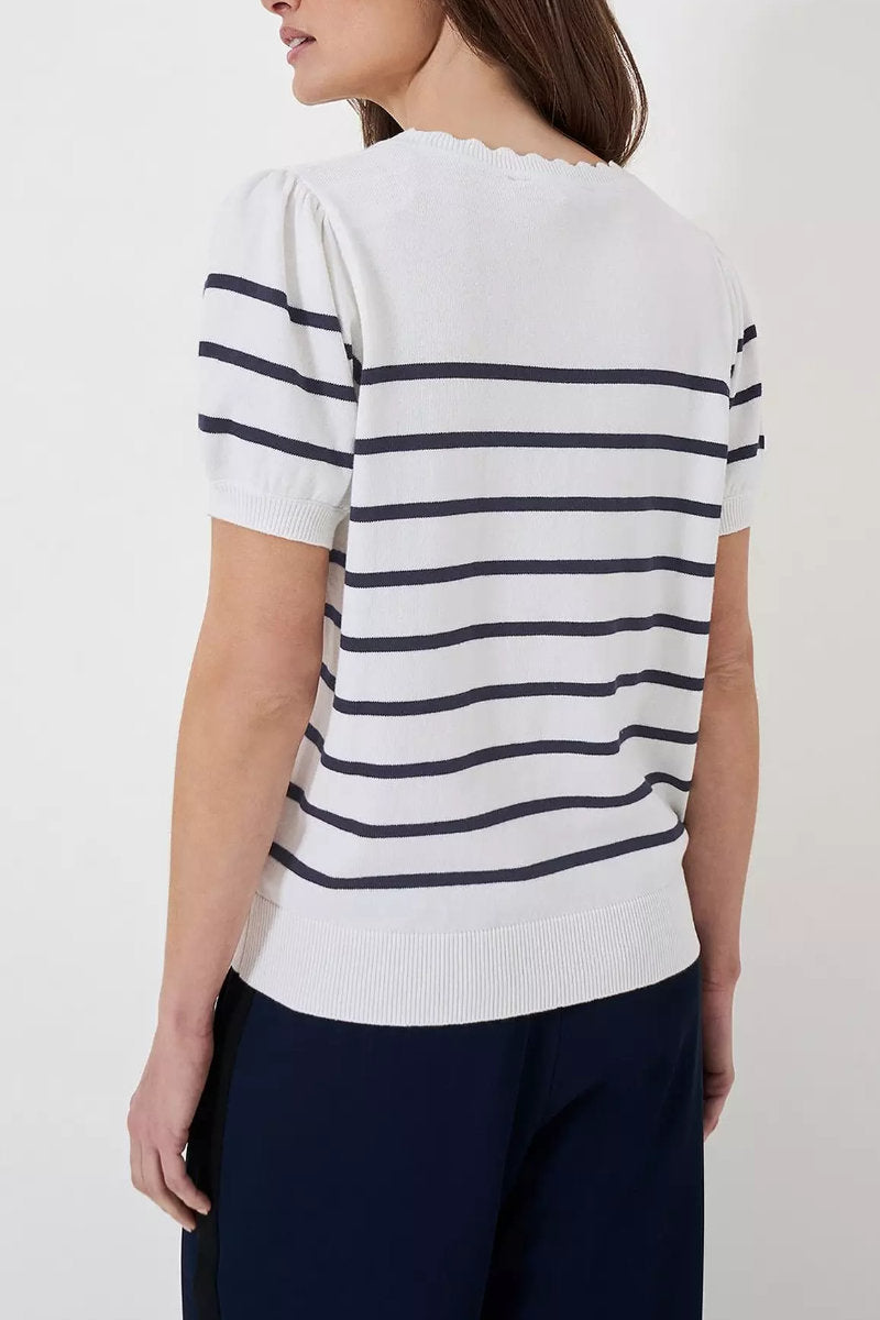 Ex Crew Clothing Short Sleeve Striped Jumper