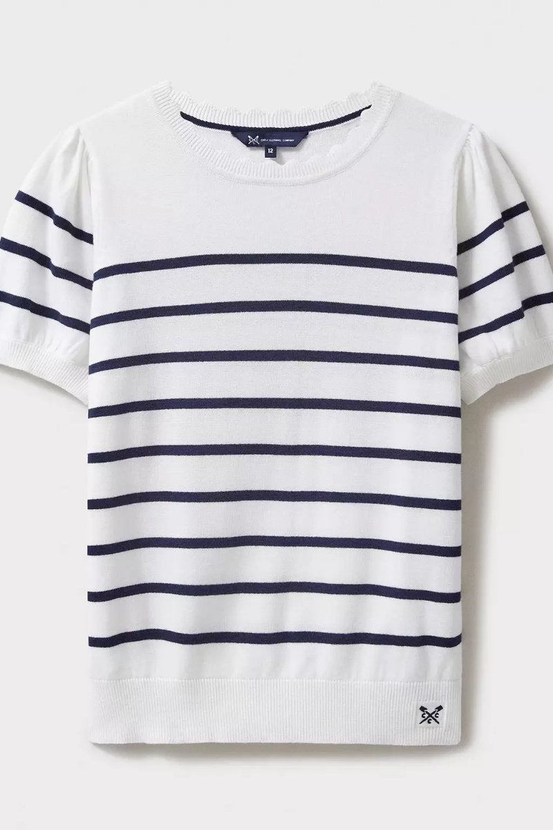 Ex Crew Clothing Short Sleeve Striped Jumper