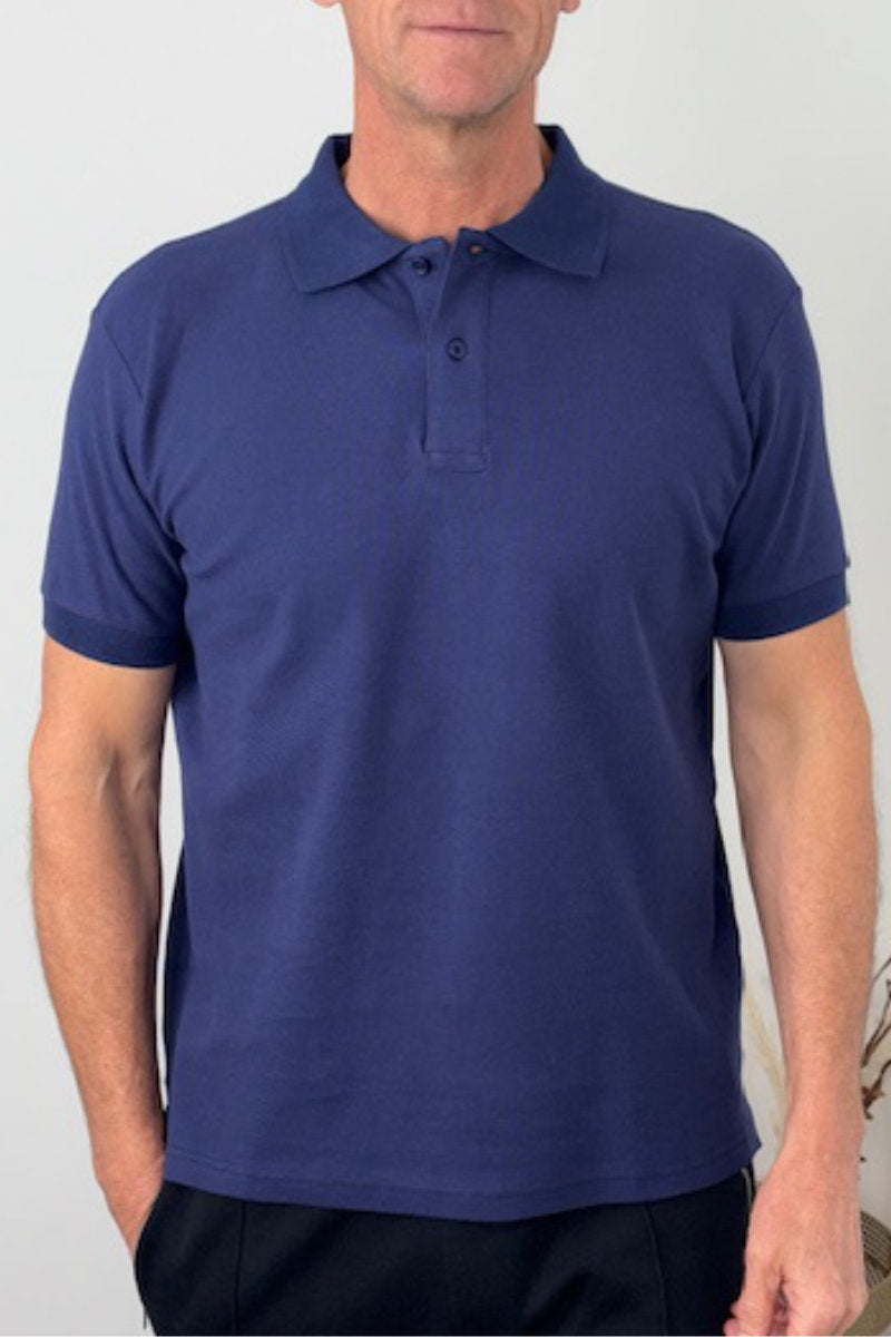 Enfari Navy Men's Polo Tops 100% Cotton