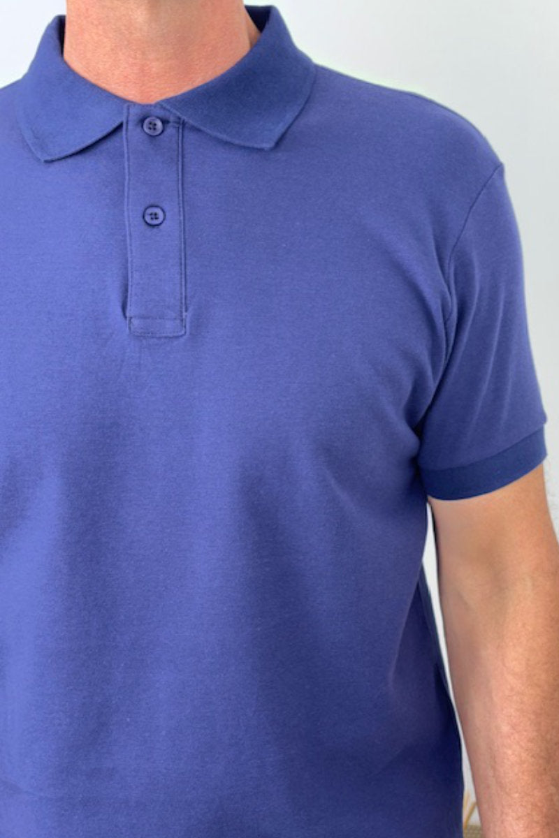 Enfari Navy Men's Polo Tops 100% Cotton