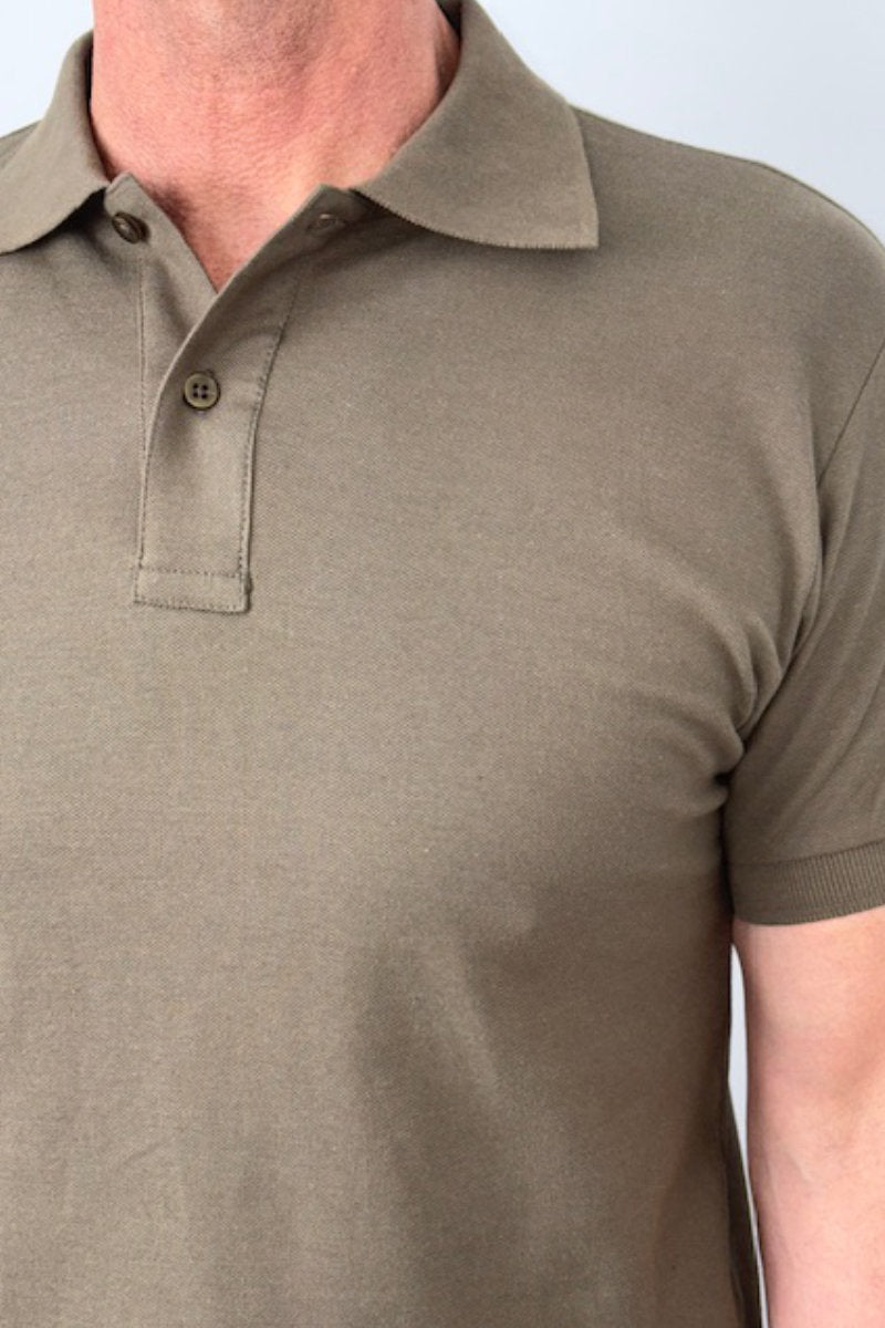 Enfari Khaki Men's Polo Tops 100% Cotton