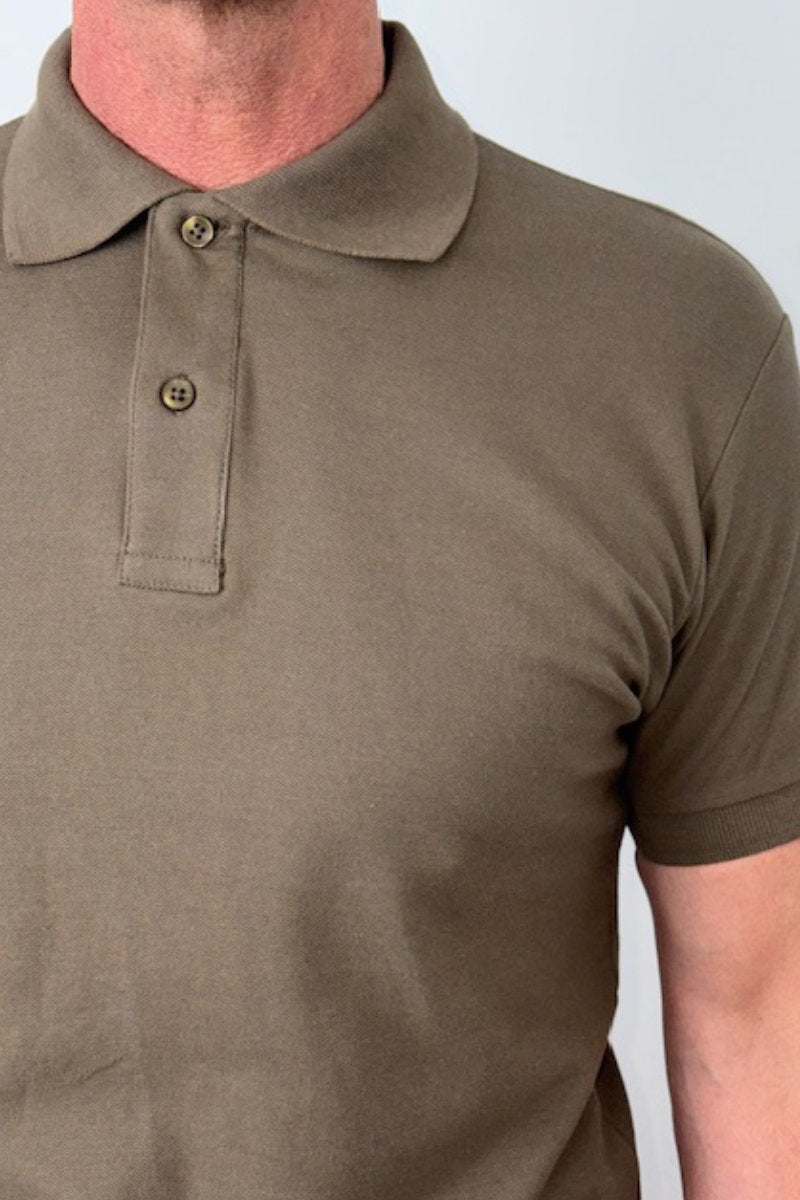 Enfari Khaki Men's Polo Tops 100% Cotton