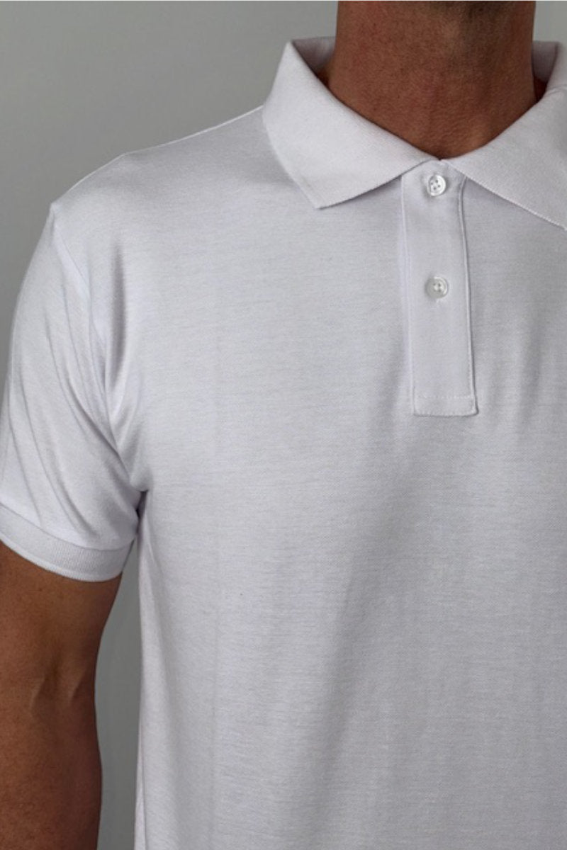 Enfari White Men's Polo Tops 100% Cotton