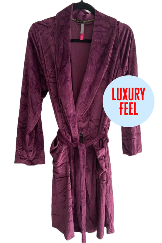 Ladies Luxury Velour Wine Robe by Vince Camuto