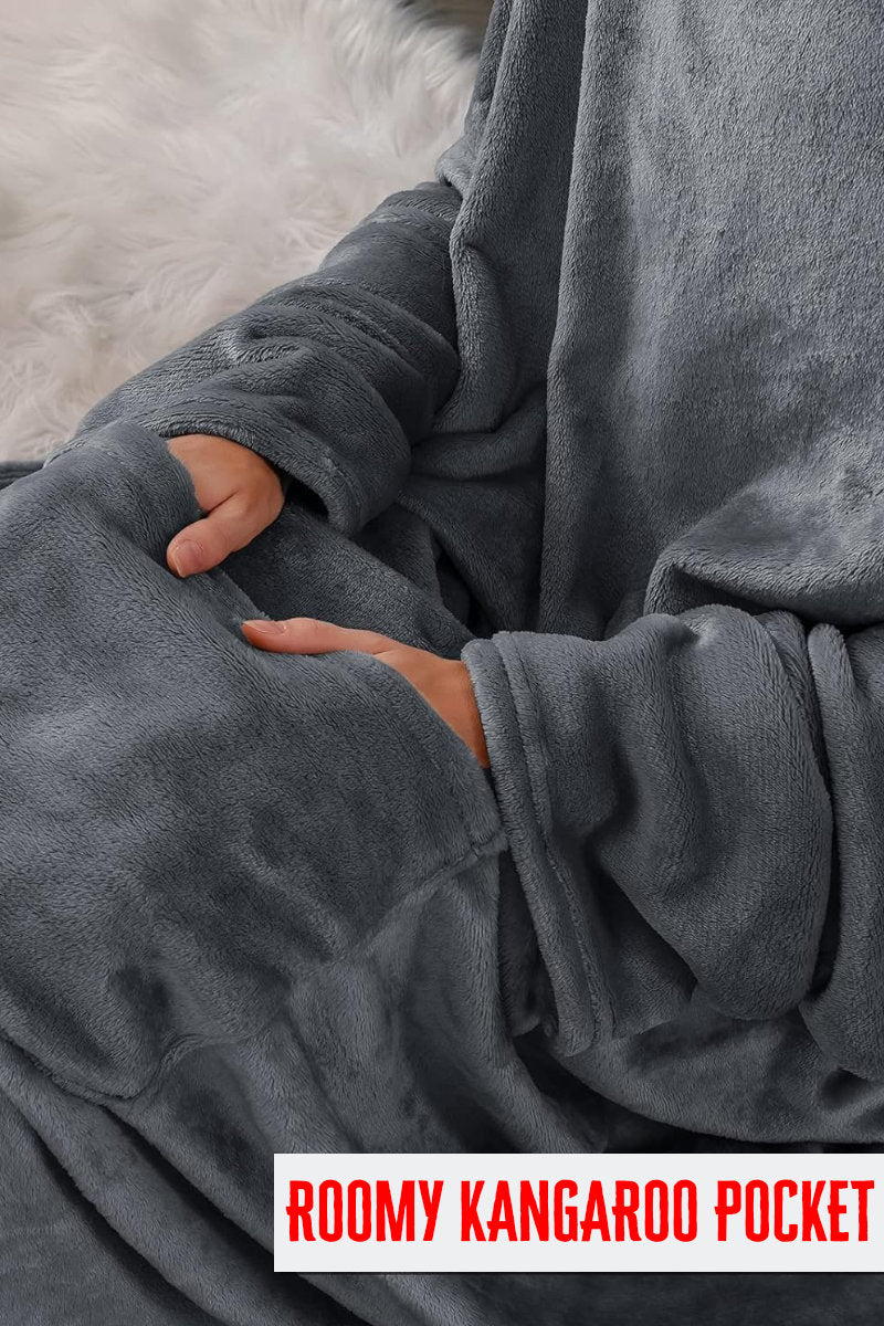 Warming Fleece Wearable Snuggle Blanket with Sleeves