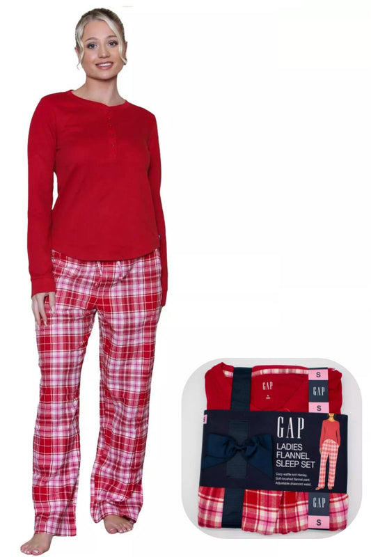 Ladies Gap Red Check Pyjamas Gift Set