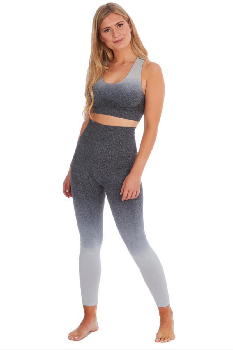 Ladies Seamless Grey Gym Top