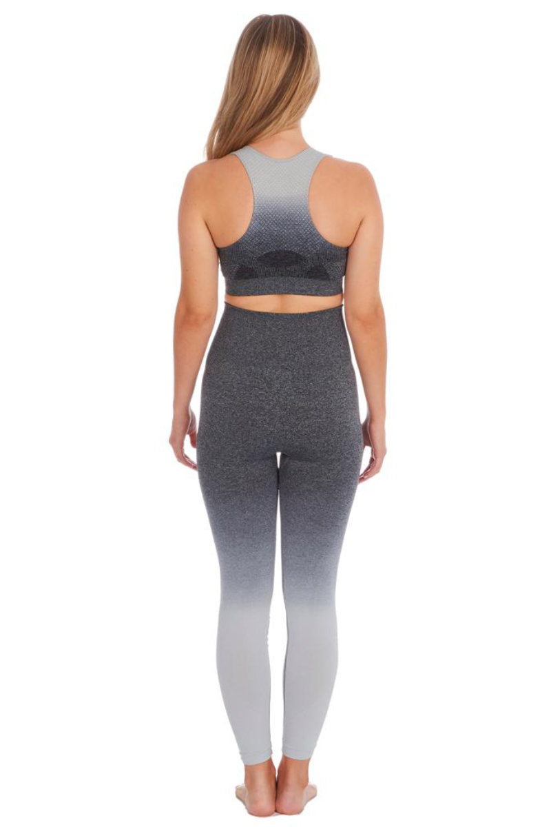 Ladies Seamless Grey Gym Top