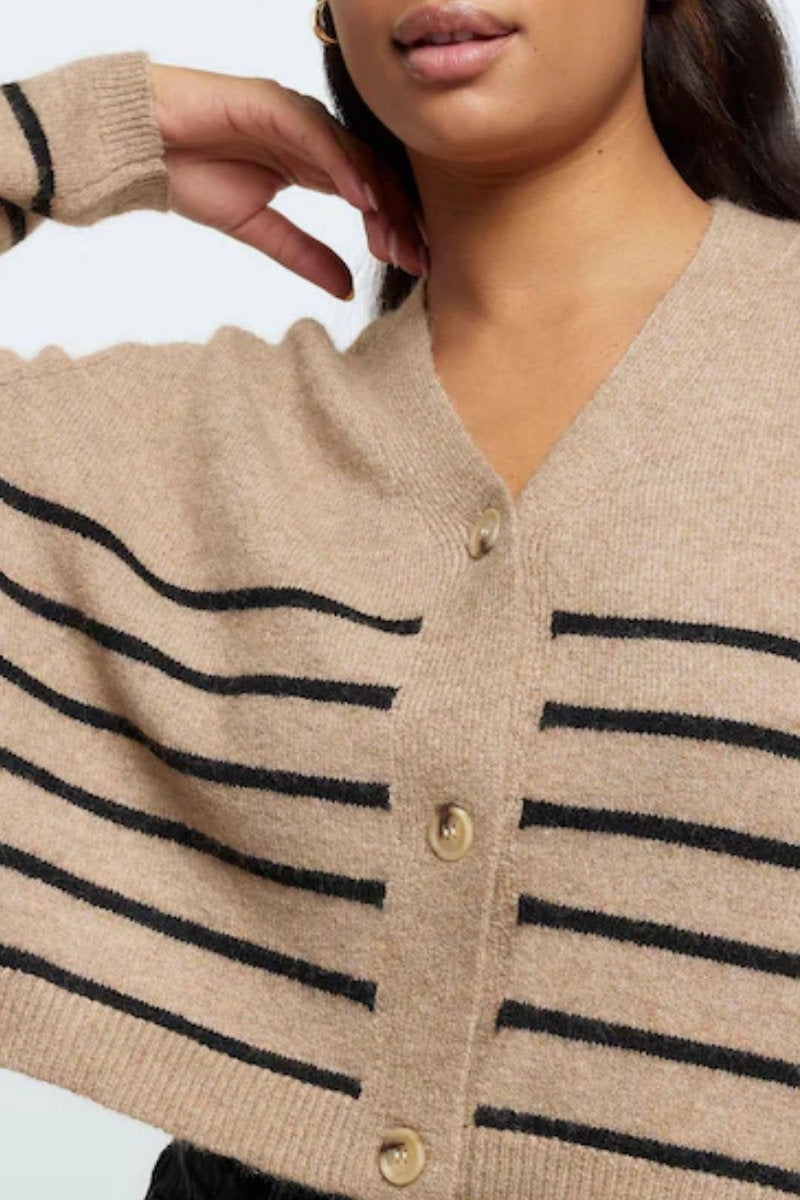 Ex RI Cropped Knit Stripe Cardigan