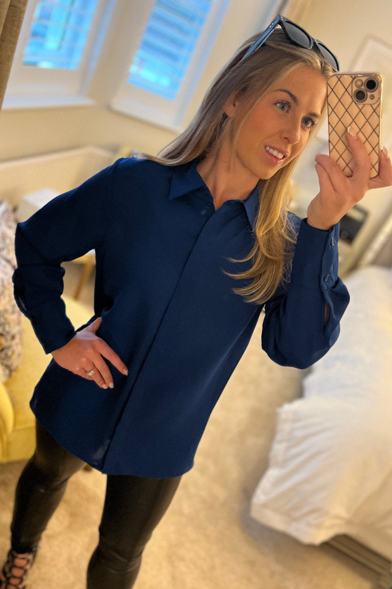 Famous Store Ladies Classic Royal Blue Shirt