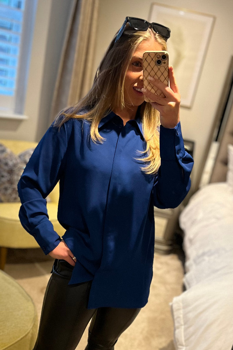 Famous Store Ladies Classic Royal Blue Shirt