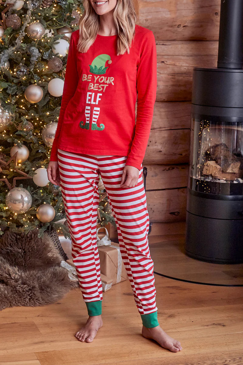 Ladies Threadbare Cotton Long Sleeve Christmas Pyjamas Set