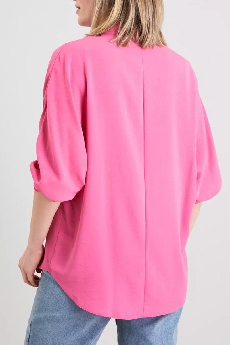 Ladies Relaxed Fit Pocket Shirt Pink