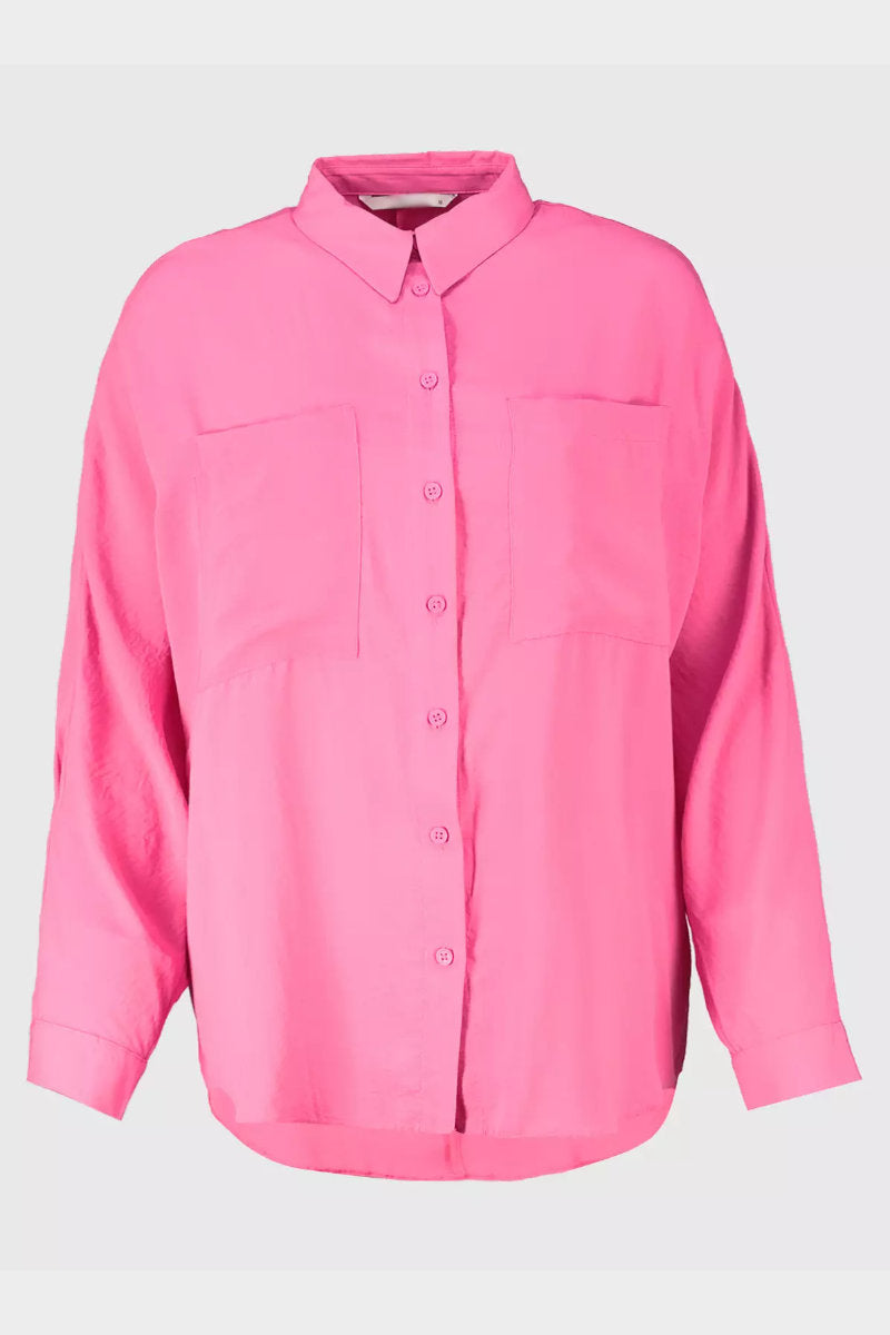 Ladies Relaxed Fit Pocket Shirt Pink