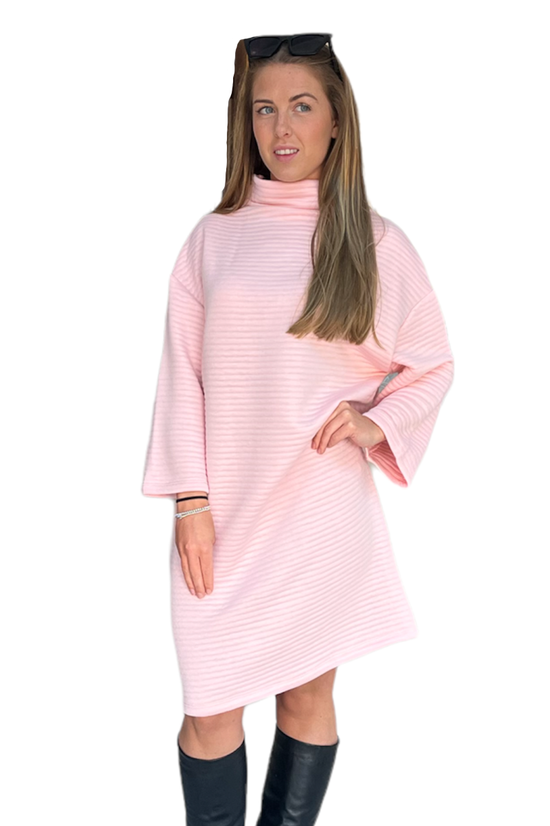 Pink Ribbed Dress